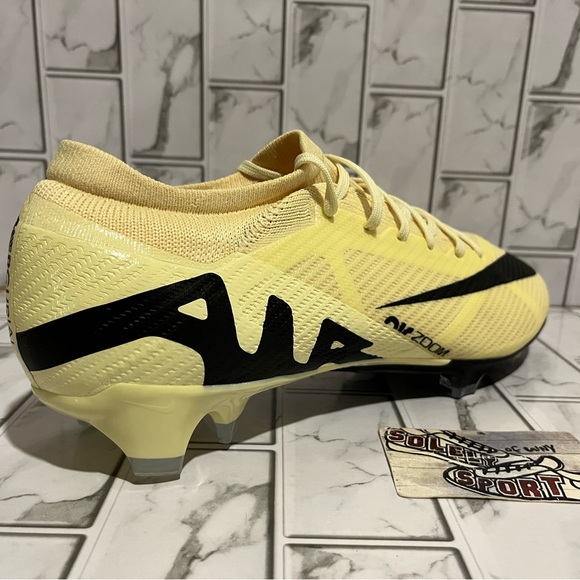 New Nike Zoom Vapor 15 Pro FG Soccer Cleats Black Lemonade Yellow Mens Sizes - Picture 9 of 13